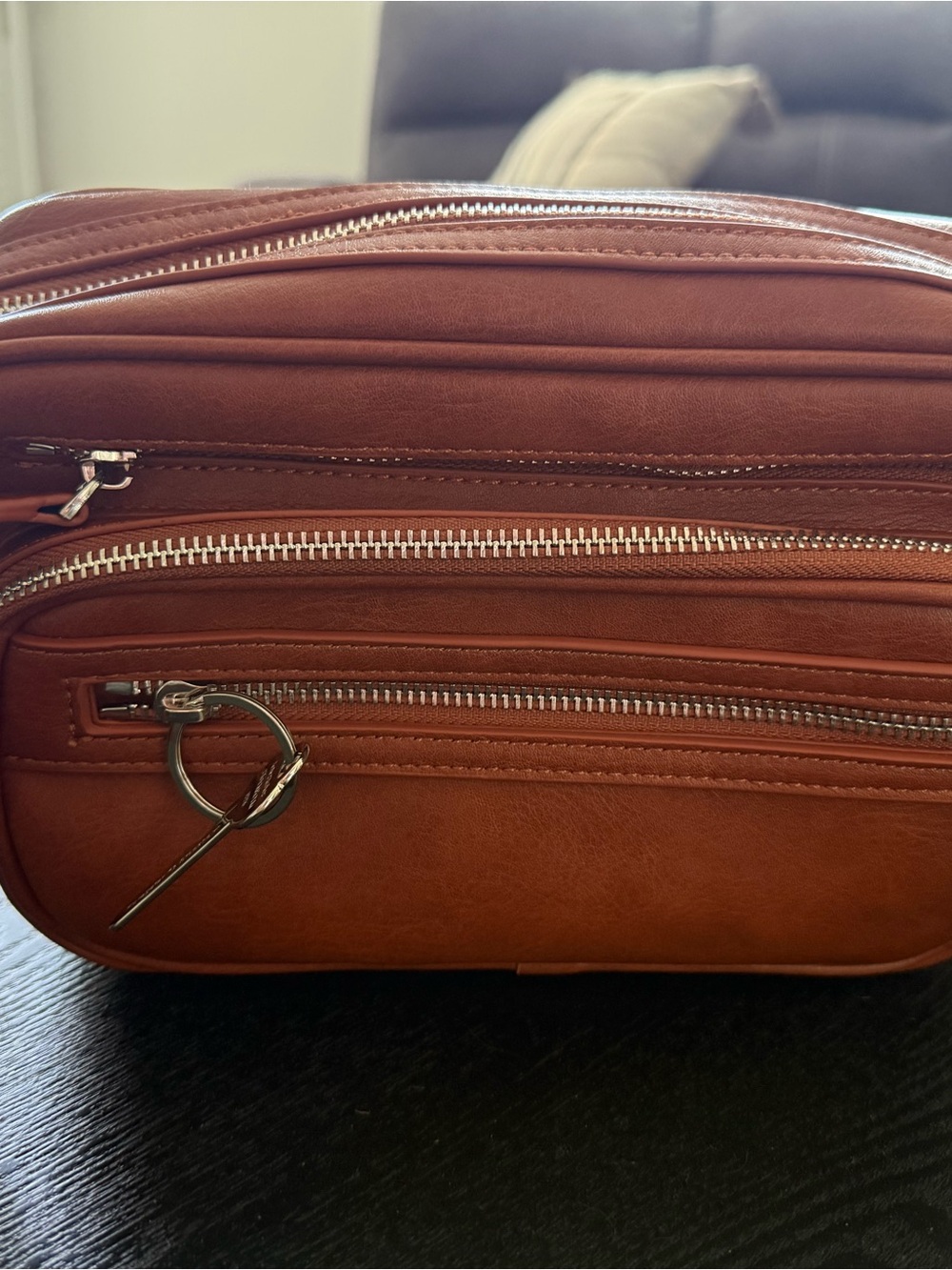 Acne orange leather interior with silver zipper hardware - Picture 9 of 11